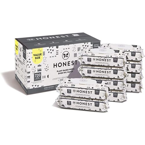 The Honest Company Baby Wipes, Plant-Based, Extra Thick & Durable Wet Wipes, Unscented, 720 Count