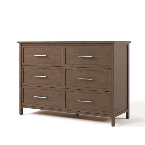 Graco Classic 6-Drawer Dresser – GREENGUARD Gold Certified, Brown Dresser for Bedroom, Kids & Nursery Storage Chest, Safety Interlocking Drawers, Pre-Installed Tracks, Kids Chest (Hazelnut)