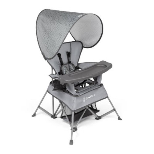 Baby Delight Go With Me Venture Deluxe Portable Chair - Elephant Gray: Folds for Easy Transport, Includes Travel Bag, 5-Point Harness