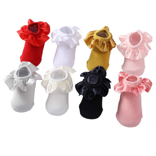 TELOLY 8Pcs Newborn Socks,Non-Slip Sole Baby Socks Newborn,Combed Cotton Infant Socks for Delicate Skin