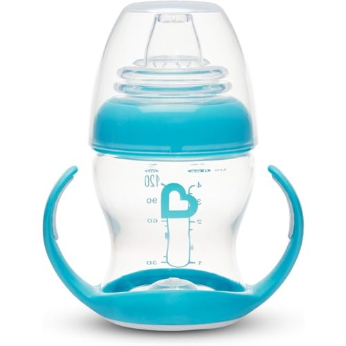 Munchkin Gentle Transition Baby Sippy Cup, Baby's First Sippy - Helps Babies & Toddlers Transitioning from Bottles to Cups, Spill Proof, 4 Months & Up, 4 Ounce, Blue