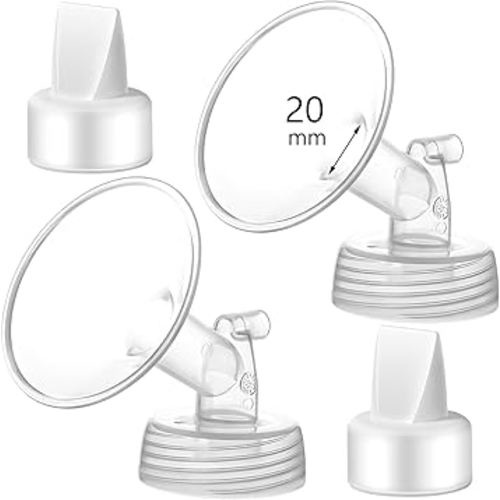 20mm Flange and Duckbill Valve Compatible with Spectra S1 S2 9 Plus Breastpump Replacement to Spectra Pump Parts, Not Original, Replace Spectra Accessories.