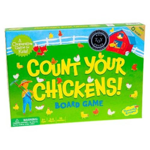 Count Your Chickens! Board Game: Peaceable Kingdom Toddler Educational Play, Social & Fine Motor Skills, 2-4 Players