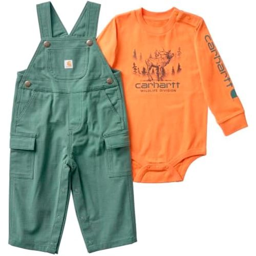 Carhartt Baby Boys' Bodysuit & Ripstop Overall Set