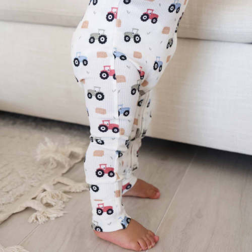 Little Farmer Bamboo Waffle Convertible Zip Romper