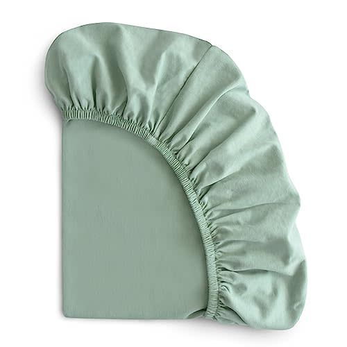 mushie Stretchy & Soft Crib Sheet | Fitted 28" x 52" (Roman Green)