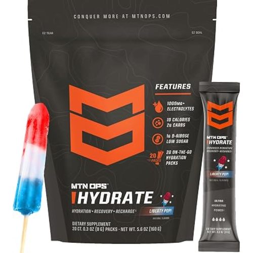 MTN OPS Hydrate Sugar Free Electrolyte Packets, Liberty Pop