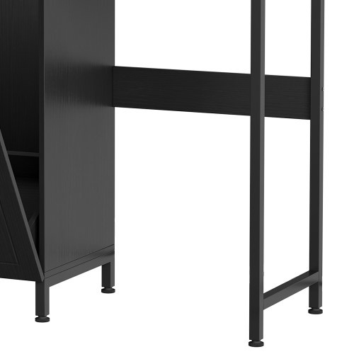 Moasis Kitchen Bakers Rack Mini Fridge Dorm Station with Trash Can Cabinet and Charger Station