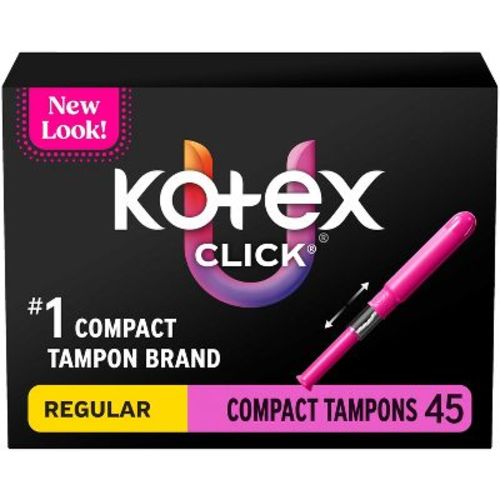 Kotex Click Compact Unscented Tampons - Regular - 45ct