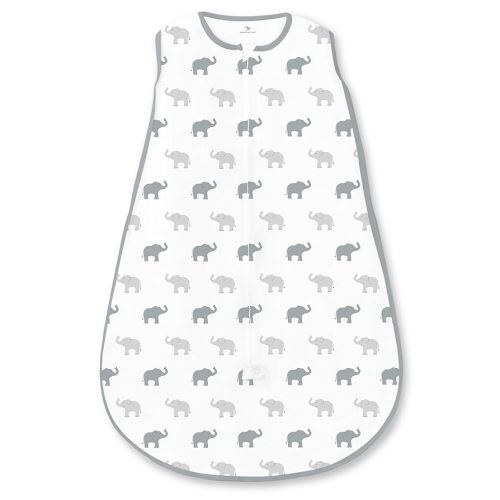 Amazing Baby Cotton Sleeping Sack, Wearable Blanket with 2-way Zipper, Sterling Tiny Elephants, Large (12-18mo)