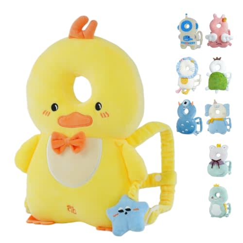Baby Head Protector Backpack - Soft & Lightweight Head Protection Pad for Bebe Walking and Crawling(Yellow Chick)