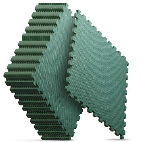 Home Gym Mat, Puzzle Exercise Mat, EVA Interlocking Foam Floor Tiles for Home Workout Equipment and Kids' Play Areas - Green, 24 in x 24 in x ½ in - 12 Tiles