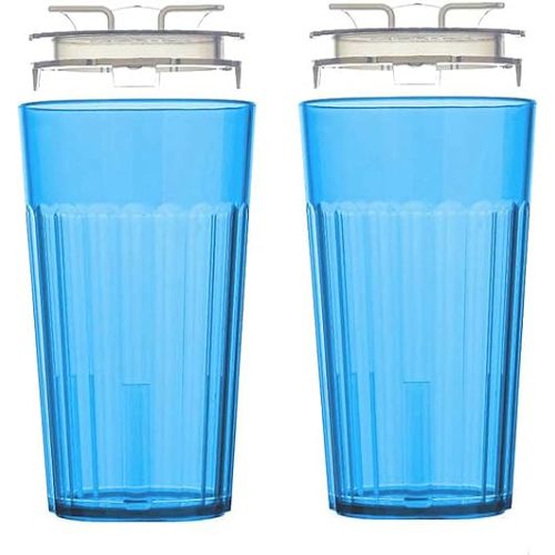 Reflo Smart Cup Bundle (Blue 2-Pack) Weaning and Self-Feeding Toddler Training Cup, Montessori Open Design, Slow-Spill 360 Rim Flow-Control, Made in USA, E-Guide via QR Code
