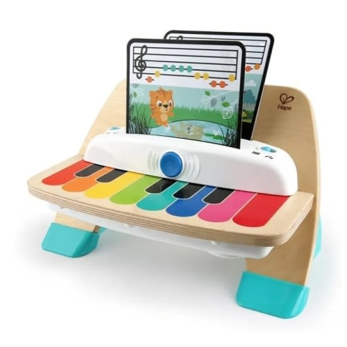 Baby Einstein and Hape Magic Touch Wooden Toy Piano, Montessori Musical Learning Toy for Babies and Toddlers 6mo+