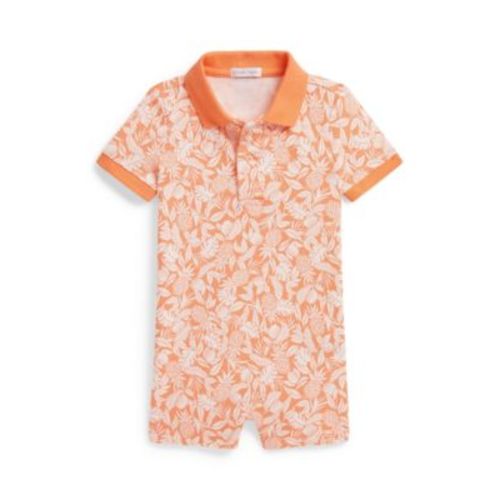 Baby Boys' Pineapple Stretch Mesh Short-Sleeve Polo Shortall
