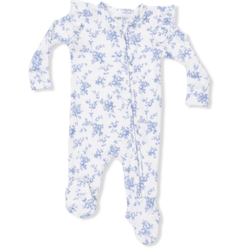 Angel Dear - 2 Way Ruffle Sleeve Zipper Floral - Baby Blue Vines Floral