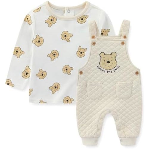Disney Winnie the Pooh Baby Boys Long Sleeve Shirt and Overalls 2-Piece Set for Infant