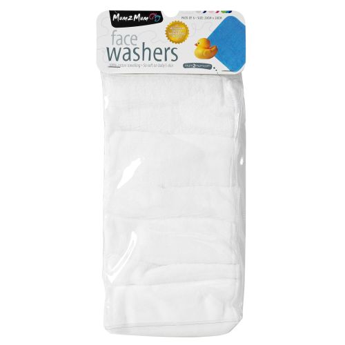Mum 2 Mum Face Washers, White, 6-Pack