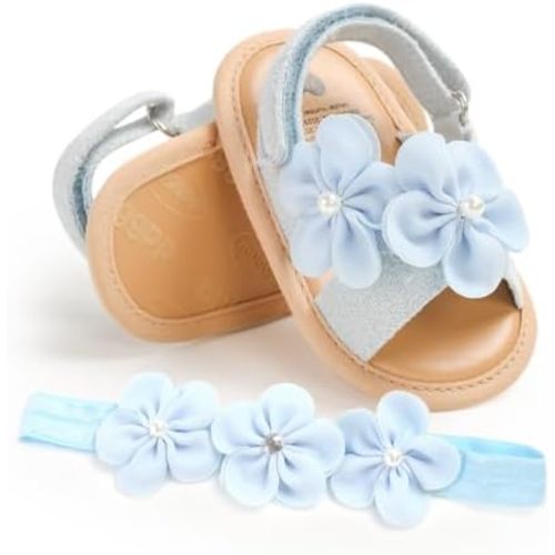 Ohwawadi Infant Baby Girl Shoes Baby Mary Jane Flats Princess Wedding Dress Shoes Crib Shoe for Newborns, Infants, Babies, and Toddlers