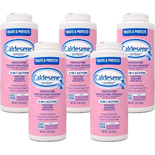 Caldesene Medicated Protecting Powder with Zinc Oxide & Cornstarch-Talc Free, 5 Ounce (5 Pack)