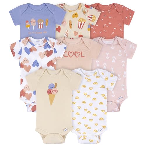 Onesies Brand baby-girls 8-pack Short Sleeve Mix & Match Bodysuits