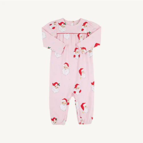 Long Sleeve Penny's Playsuit - Dear Santa (Palm Beach Pink) with Richm