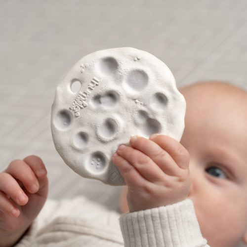 Moon Baby Toy Natural Rubber Teether - Baby Bath Toy - Space Toy - Sensory Toy