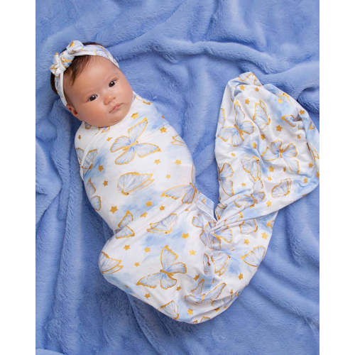Wish Upon A Wing Swaddle & Headwrap Set