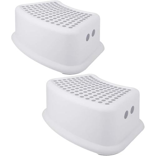 Step Stool for Kids (2 Pack), Toddlers Stool for Potty Training, Bathroom, Kitchen, Bedroom, Toy Room and Living Room. Toilet Stools with Soft Anti-Slip Grips for Safety, Stackable (Grey)