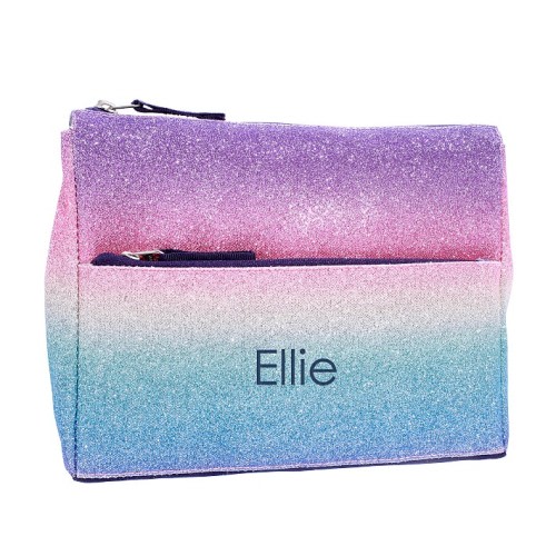 Mackenzie Rainbow Ombre Sparkle Glitter Supplies Pouch