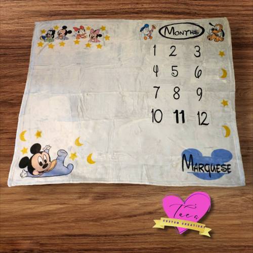 Baby Mickey Milestone Blanket