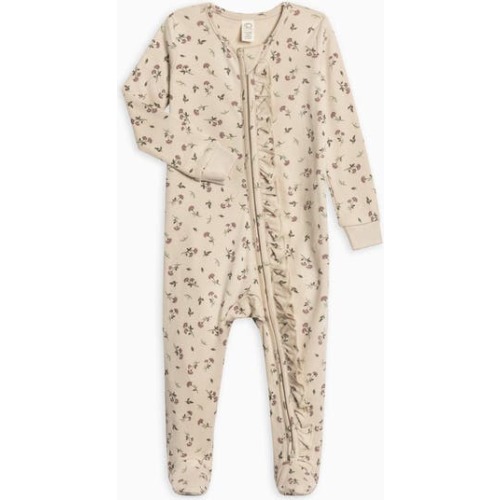 Organic Cotton Neve Ruffle Zipper Sleeper, Newborn