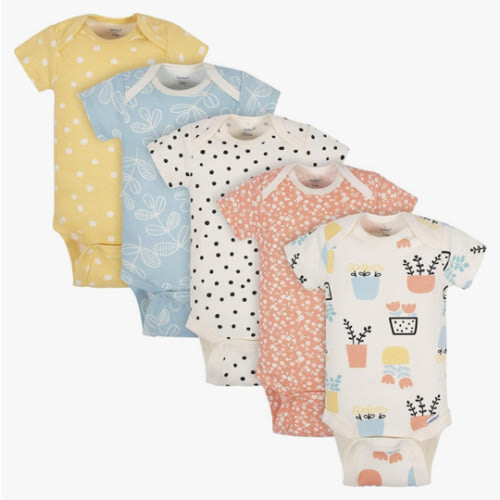 Grow by Gerber baby-boys 5-pack Short-sleeve Onesies Bodysuits