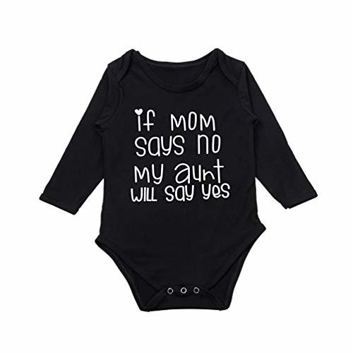 G-Amber Baby Boys Girls Romper Bodysuit Infant Funny Letter long Sleeves Jumpsuit Outfit 0-18Months