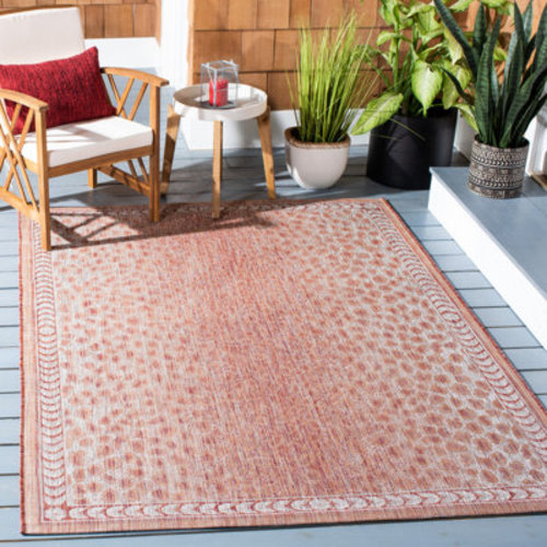 Langley Street Lomawai Animal Print Power Loom Rust/Beige Indoor / Outdoor Area Rug | Wayfair