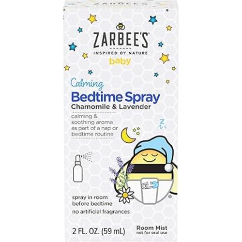 Zarbee's Baby Sleep Spray; Calming Bedtime Spray with Natural Lavender and Chamomile to Help Infant Nighttime Routine; 2oz Bottle