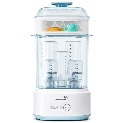 Bottle Sterilizer and Dryer, Compact Electric Steam Baby Bottle Sterilizer (Esterilizador de Biberones), Bottle Sanitizer for Baby Bottles, Pacifiers, Pump Parts Blue | Time Saving, Holds 5 Bottles & Pump Parts, 3 Modular Modes, Easy Operation, Sterile...