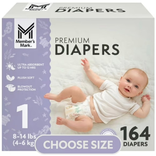 Member's Mark Premium Baby Diapers, Sizes Newborn - 8 - Samsclub.com