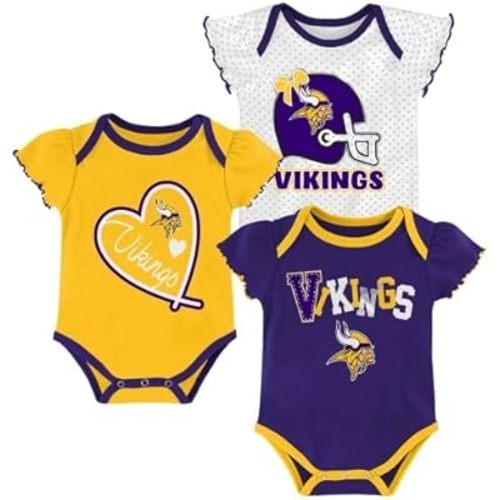 Outerstuff NFL Teams Newborn Baby and Infant Short Sleeve Bodysuit 3-Pack (0-18M)