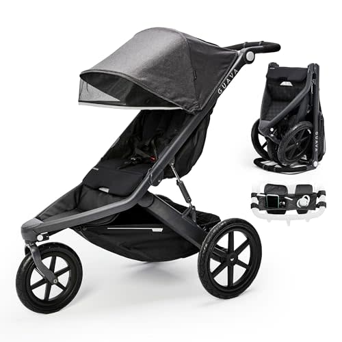Guava Roam Jogging Stroller with 3D Nesting Fold | Compact-Folding Baby & Toddler Travel Stroller | All-Terrain Running Stroller | Portable Folding Stroller up to 60 lbs