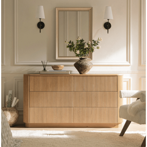 Maru 6 Drawer Dresser, Oak