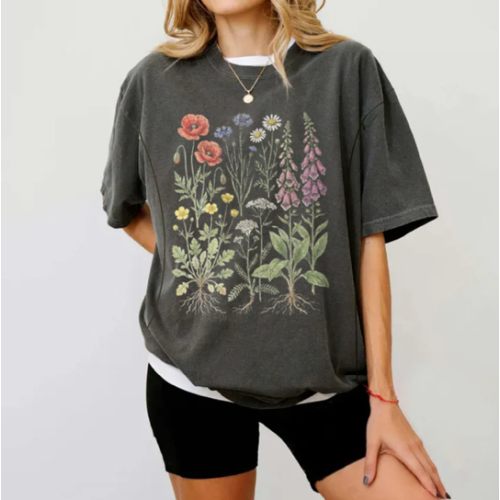 Vintage Wildflower Botanical Graphic Nursing T-Shirt – Giftifymama