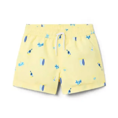 Boy Light Yellow Summer Icon Summer Icon Swim Trunk by Janie and Jack