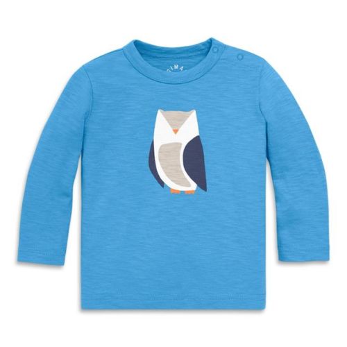 Primary Baby Long Sleeve Owl Tee in Cornflower