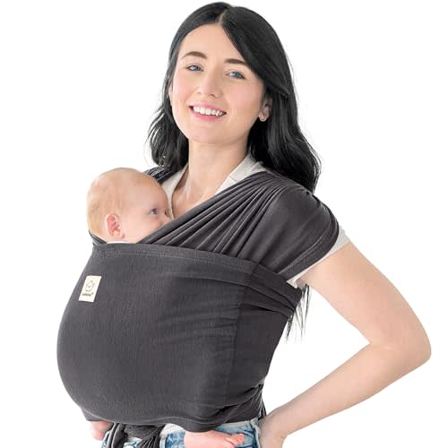 KeaBabies Baby Wrap Carrier Ring Sling - Easy to Wear, Adjustable D-Lite Baby Carrier Newborn to Toddler, Infant Carrying Shirt, Hands Free Bonding, Breathable Fabric Wearing Wrap (Mystic Gray)