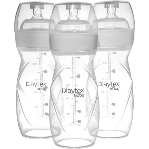 Playtex Baby Anti-Colic Nurser Bottle with Pre-Sterilized Disposable Drop-Ins Liners, 8 Oz Bottles (3 Count), Bottles for Newborn and Breastfeeding Babies, Feeding Essentials