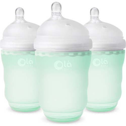 Olababy 3-Pack GentleBottle 8-Ounce Baby Bottles, Mint