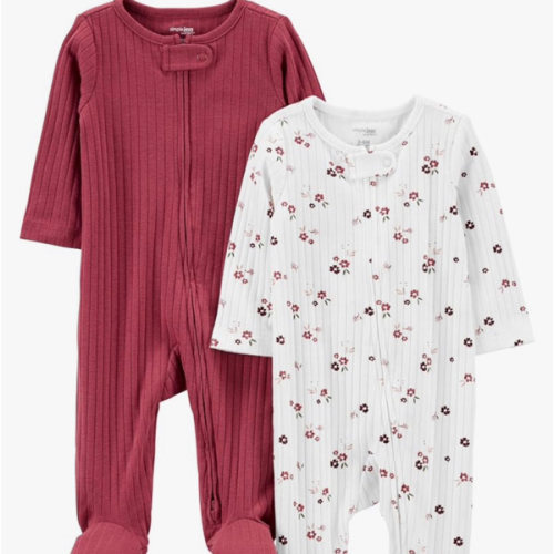 Simple Joys by Carter's Baby Boys' 2-pack 2-way Zip Textured Sleep and Play