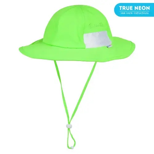 Swimzip Wide Brim Sun Hat - Neon Lime Green