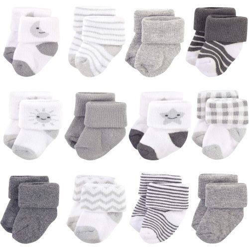 Hudson Baby baby-girls Cotton Rich Newborn and Terry Socks